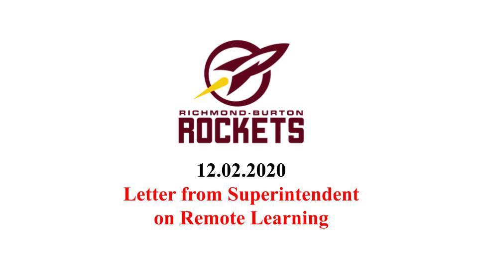 Message From Superintendent