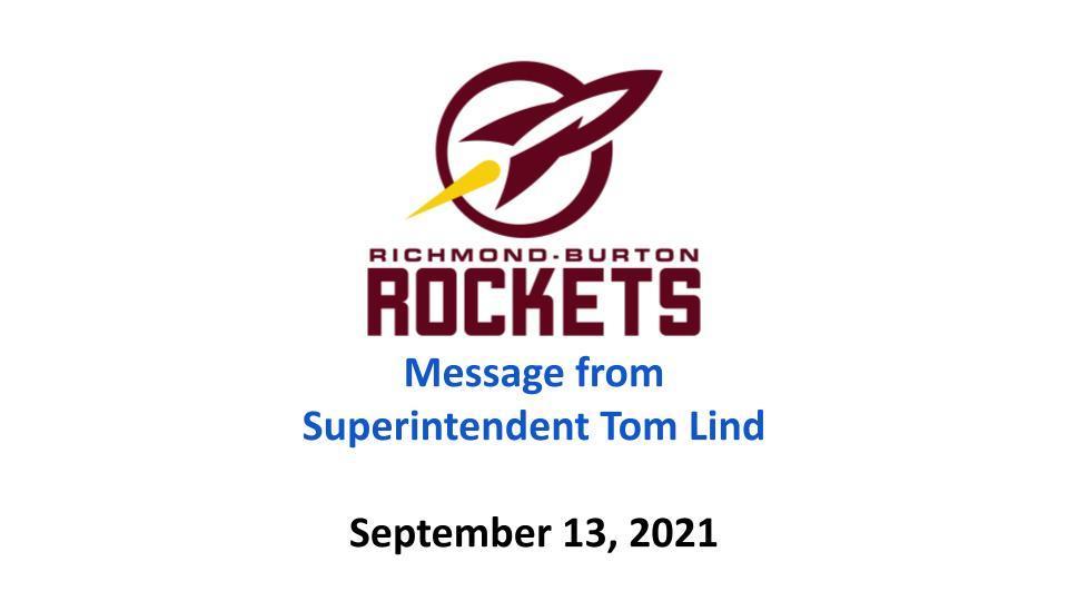 Message From Superintendent