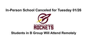 No In-Person Learning for Tuesday 01/26