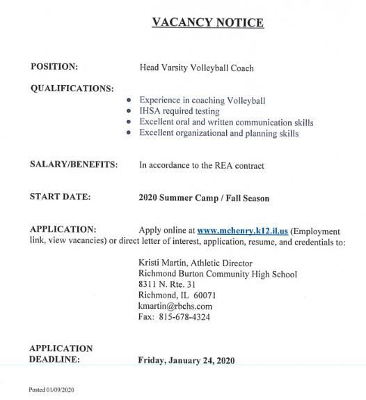 Vacancy Notice Information